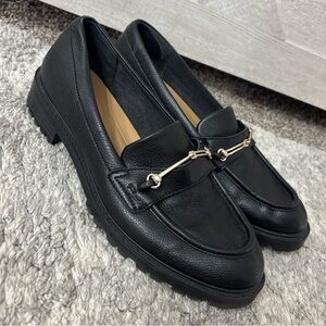 Kelly & Katie Black Chunky platform Loafers with Silver Accent Size 9